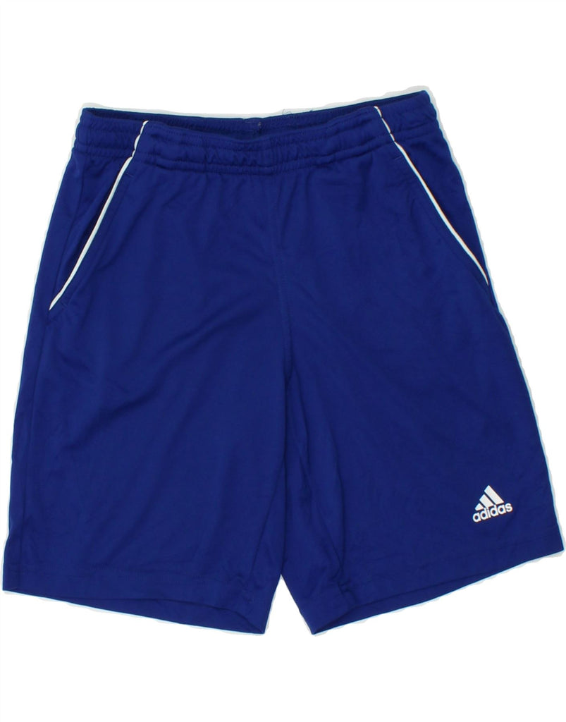 ADIDAS Boys Climalite Sport Shorts 7-8 Years Blue Polyester | Vintage Adidas | Thrift | Second-Hand Adidas | Used Clothing | Messina Hembry 