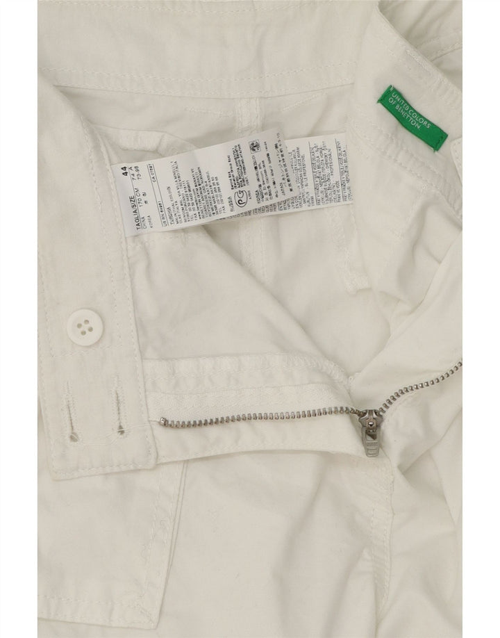 BENETTON Womens Bermuda Shorts IT 44 Medium W34 White Cotton Vintage Benetton and Second-Hand Benetton from Messina Hembry 
