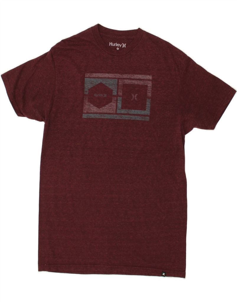 HURLEY Mens Graphic T-Shirt Top Large Burgundy Polyester | Vintage Hurley | Thrift | Second-Hand Hurley | Used Clothing | Messina Hembry 