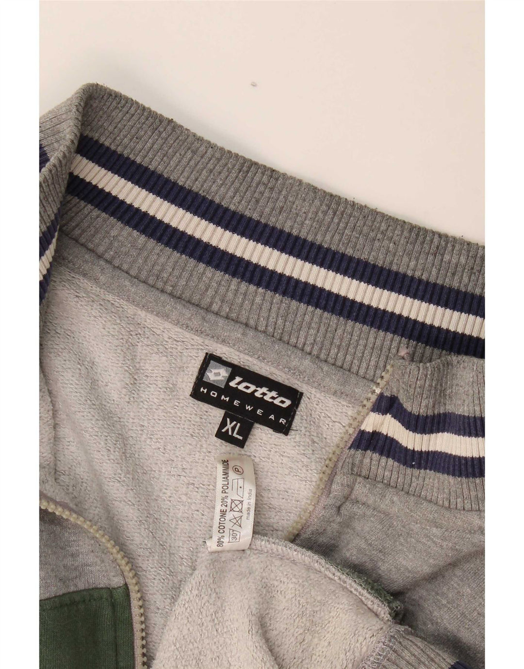 Lotto Mens Tracksuit Top Jacket XL Grey Colourblock Cotton