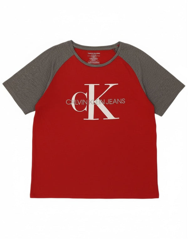 Calvin Klein Jeans Boys Graphic T-Shirt Top 14-15 Years Large Red