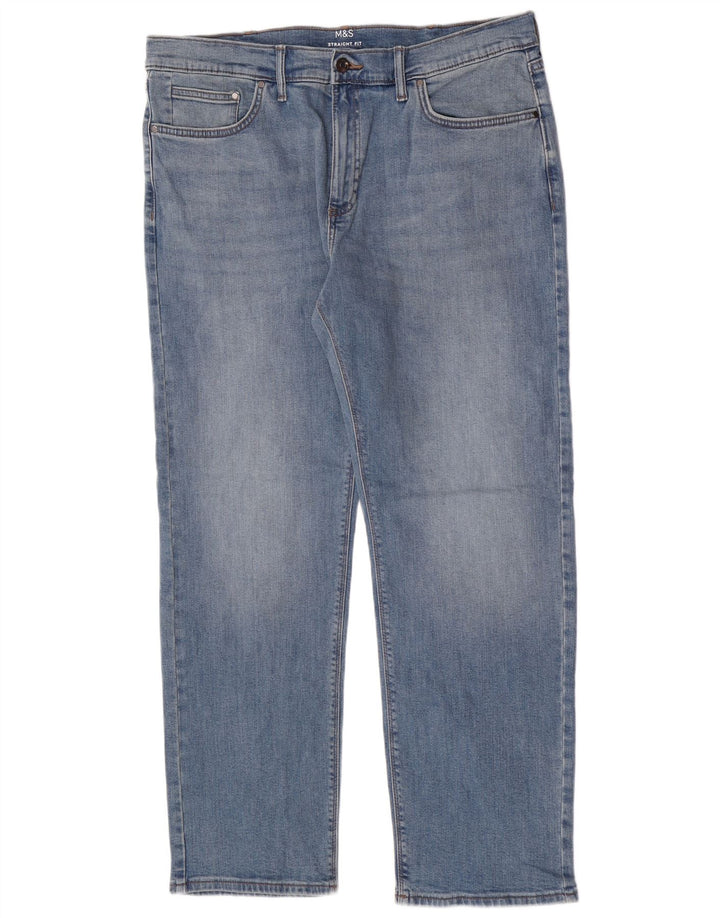 Marks & Spencer Mens Short Straight Jeans W36 L29 Blue Cotton