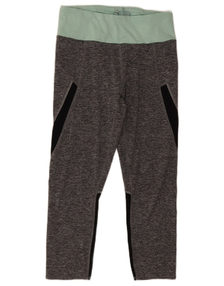 Marks & Spencer Womens Capri Leggings UK 12 Medium Grey Colourblock