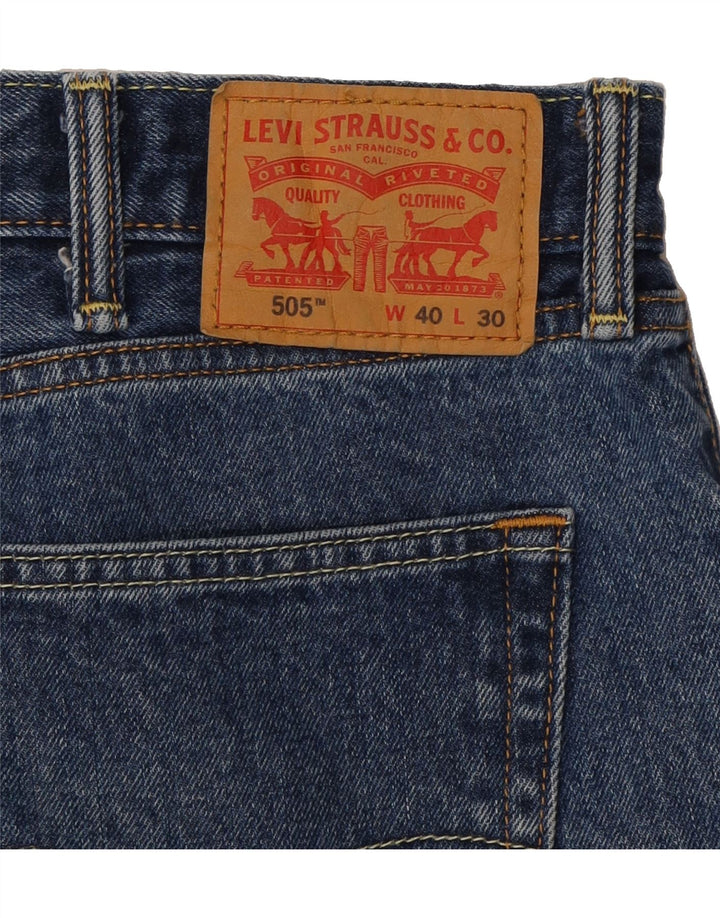 LEVI'S Mens 505 Straight Jeans W40 L26 Blue Cotton Vintage Levi's and Second-Hand Levi's from Messina Hembry 