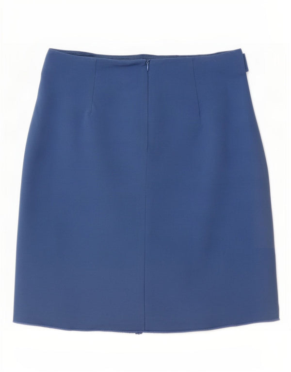 M&Co Womens Straight Skirt UK 12 Medium W30 Blue Viscose