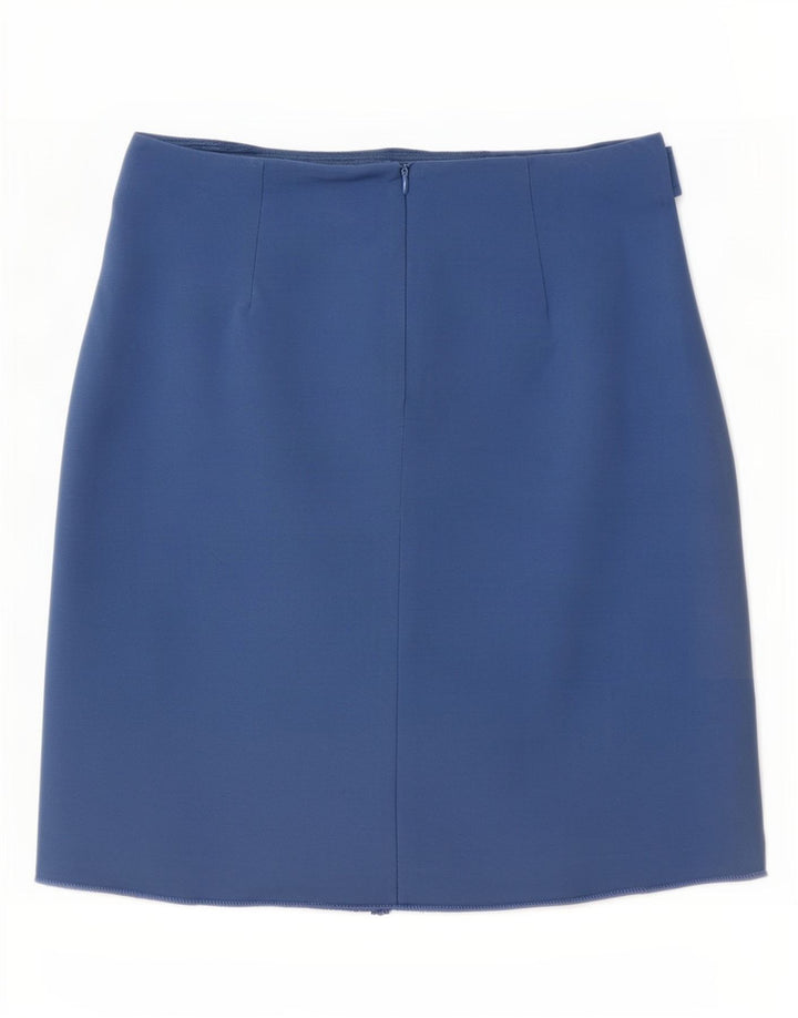 M&Co Womens Straight Skirt UK 12 Medium W30 Blue Viscose