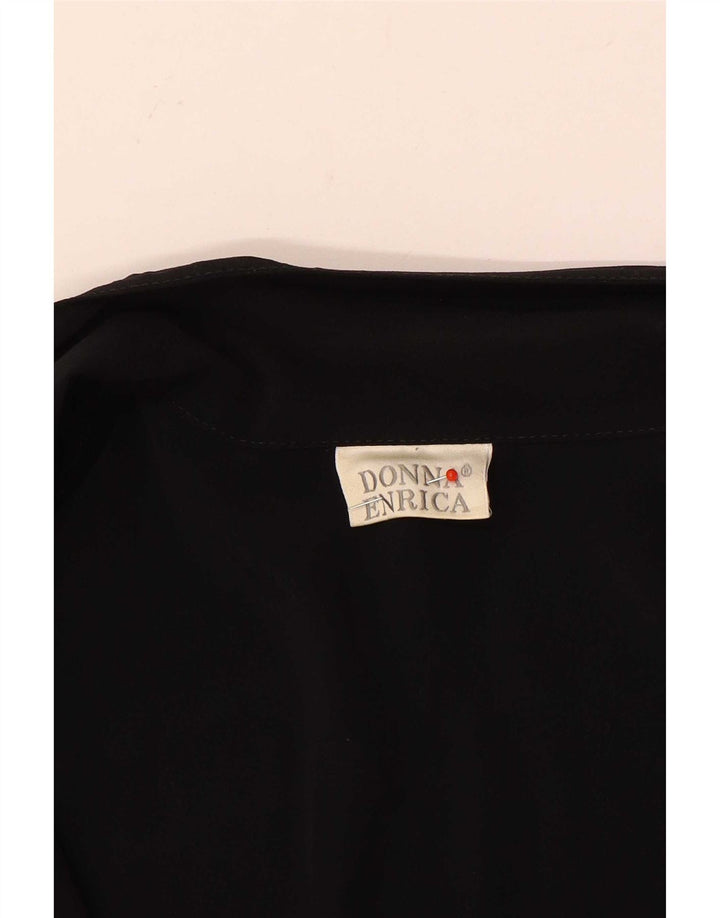 Donna Enrica Womens 2 Button Blazer Jacket UK 16 Large Black