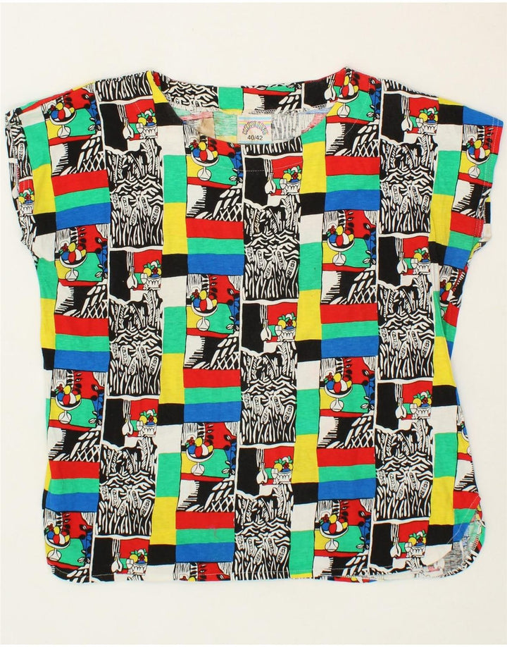 VINTAGE Womens Blouse Top IT 40/42 Medium Multicoloured Patchwork Cotton Vintage Vintage and Second-Hand Vintage from Messina Hembry 