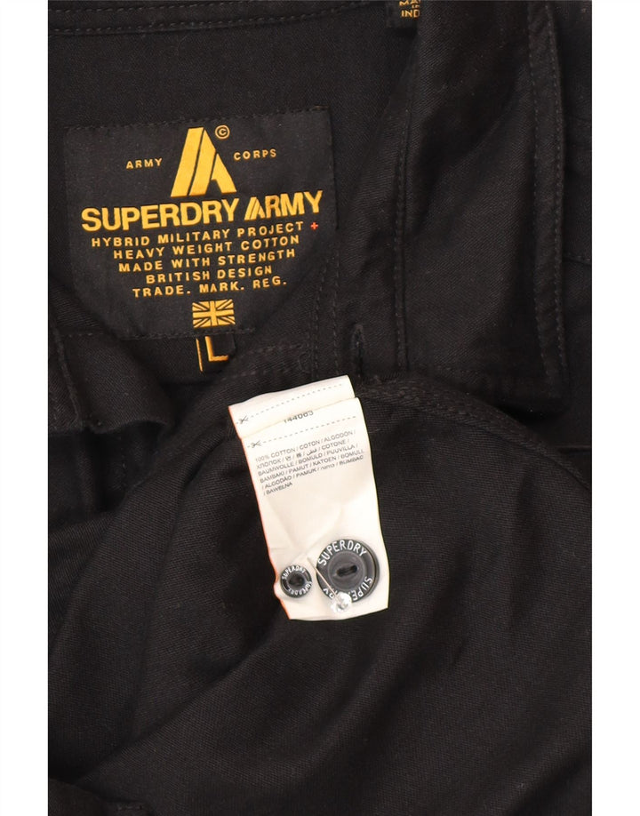 Superdry Mens Military Shirt Large Black Cotton