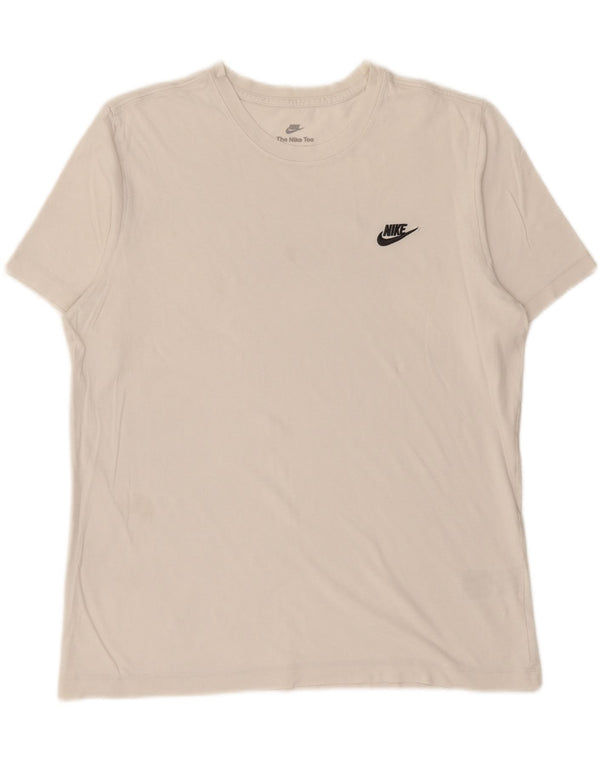 NIKE Mens T-Shirt Top Large White Cotton