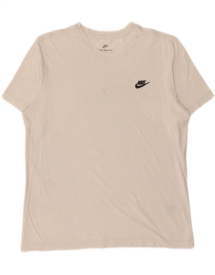 NIKE Mens T-Shirt Top Large White Cotton