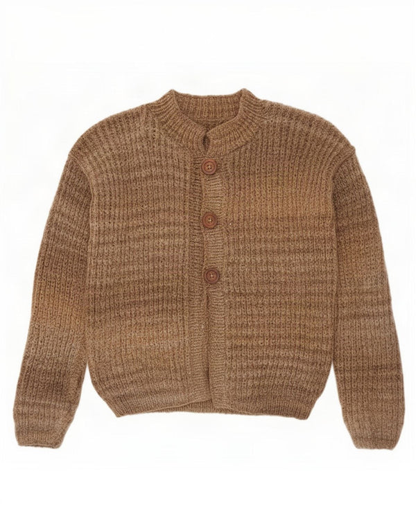 Vintage Womens Cardigan Sweater UK 16 Large Brown Flecked