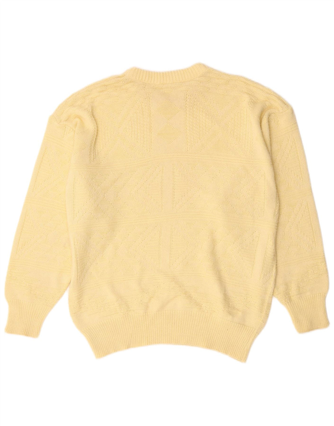 Vintage Mens Boat Neck Jumper Sweater Large Yellow