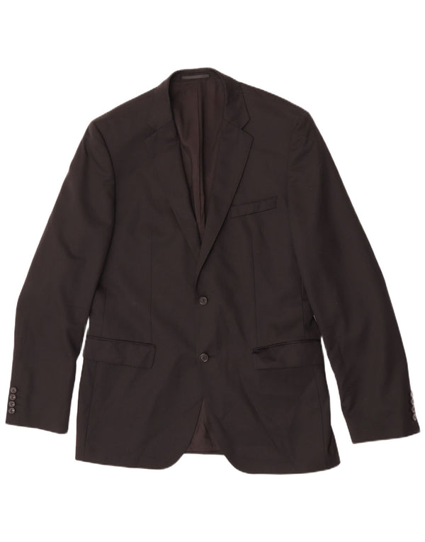 Cerruti 1881 Mens 2 Button Blazer Jacket UK 40 Large Black Virgin Wool