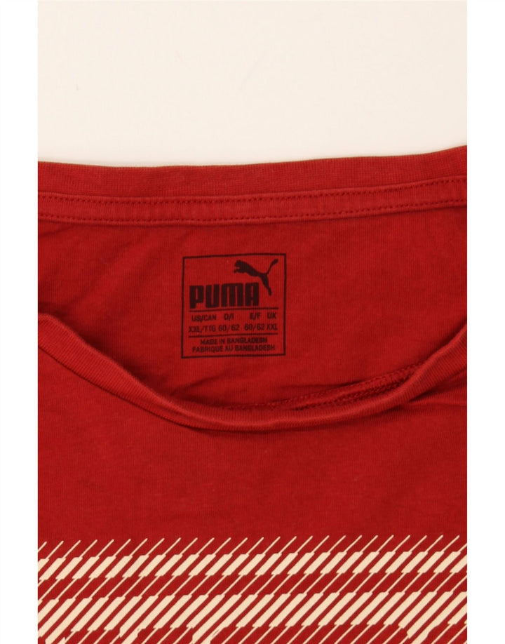 PUMA Mens Graphic T-Shirt Top 2XL Red Cotton Vintage Puma and Second-Hand Puma from Messina Hembry 