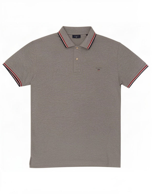 Gant Mens Polo Shirt Medium Grey Flecked Cotton