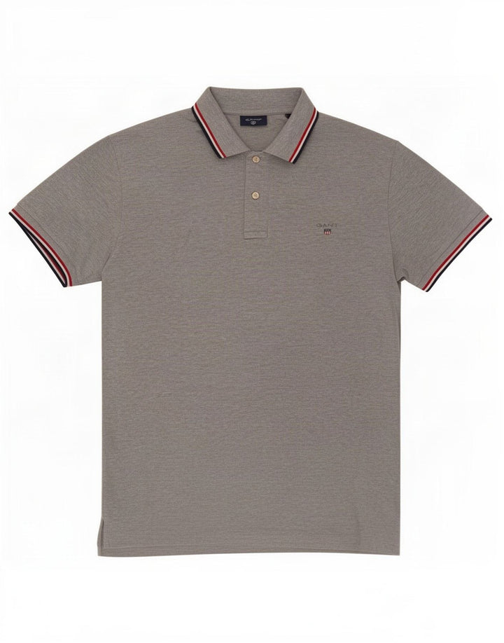 Gant Mens Polo Shirt Medium Grey Flecked Cotton