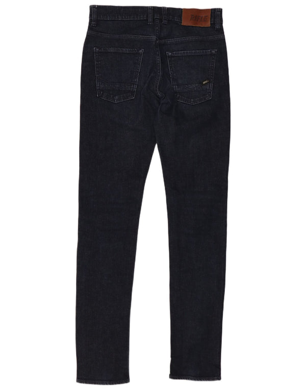RIFLE Mens Skinny Jeans W30 L32 Navy Blue Cotton