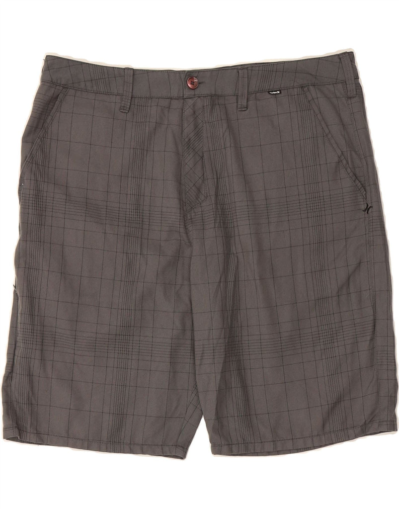 HURLEY Mens Chino Shorts W38 XL  Grey Check Vintage Hurley and Second-Hand Hurley from Messina Hembry 