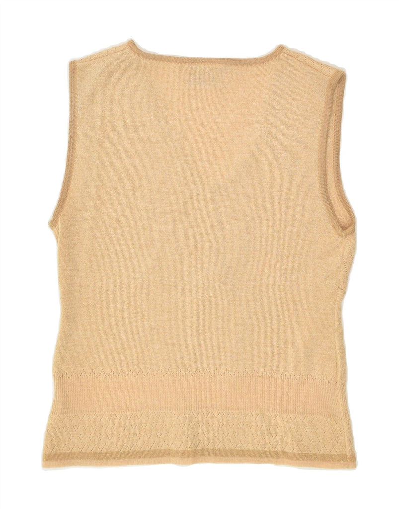 VINTAGE Womens Crop Vest Tank Top EU 40 Medium Beige Wool | Vintage Vintage | Thrift | Second-Hand Vintage | Used Clothing | Messina Hembry 