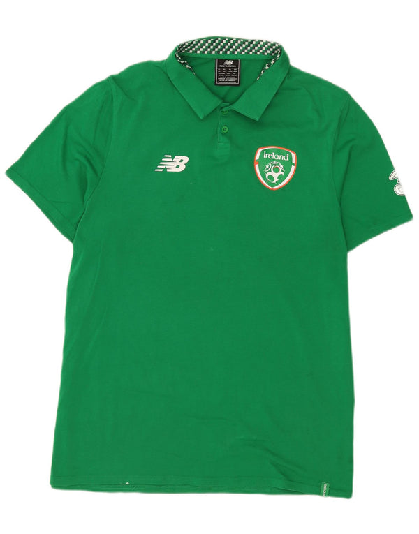 New Balance Mens Ireland Graphic Polo Shirt XL Green Cotton