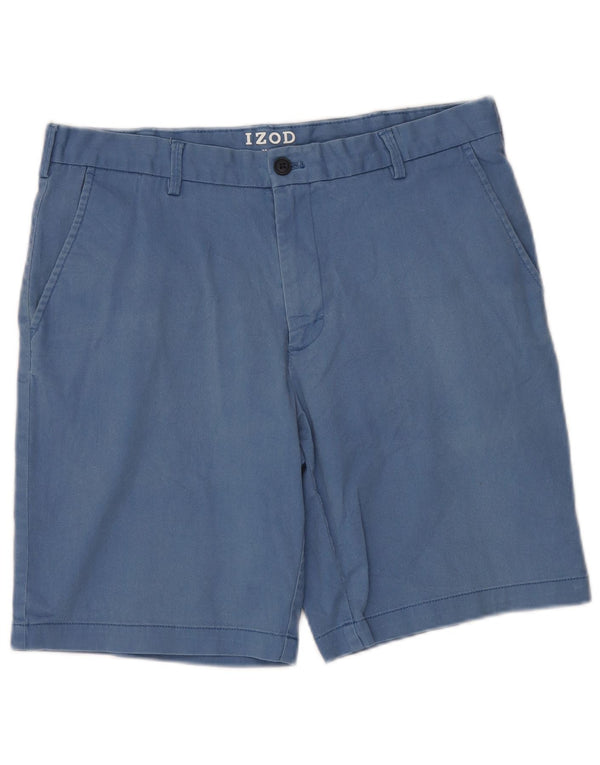 IZOD Mens Chino Shorts W32 Medium Blue Cotton