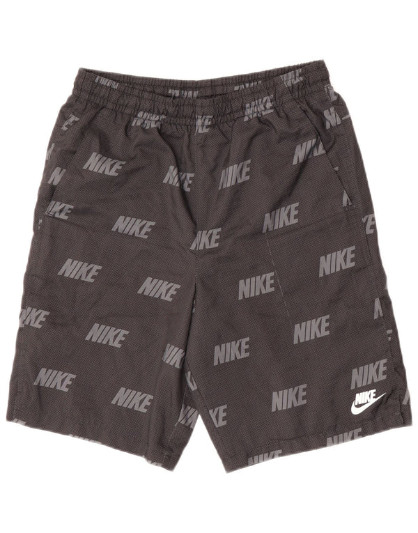 NIKE Boys Graphic Sport Shorts 13-14 Years XL Grey Spotted Polyester