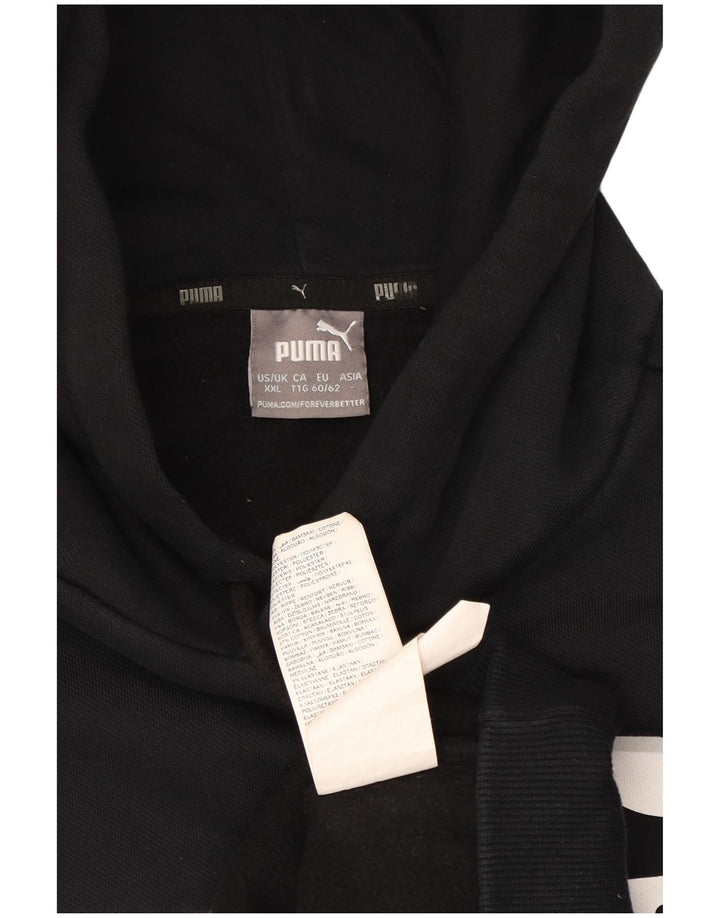 PUMA Mens Graphic Hoodie Jumper 2XL Black Cotton
