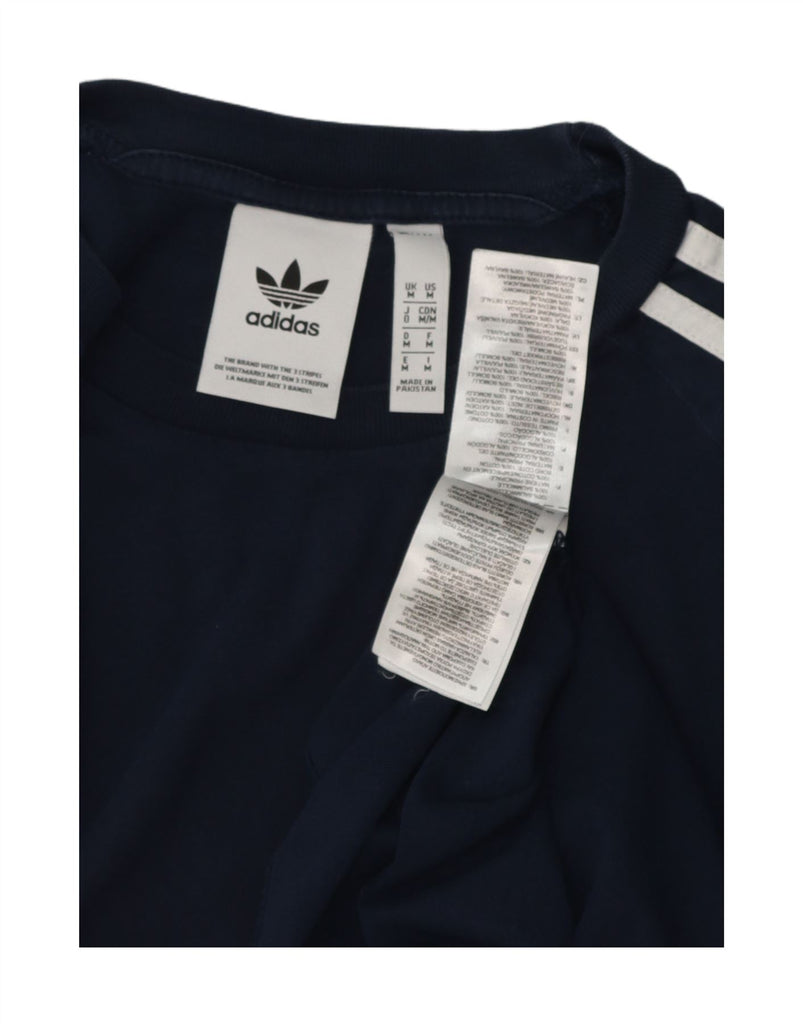 ADIDAS Mens T-Shirt Top Medium Navy Blue Cotton Vintage Adidas and Second-Hand Adidas from Messina Hembry 