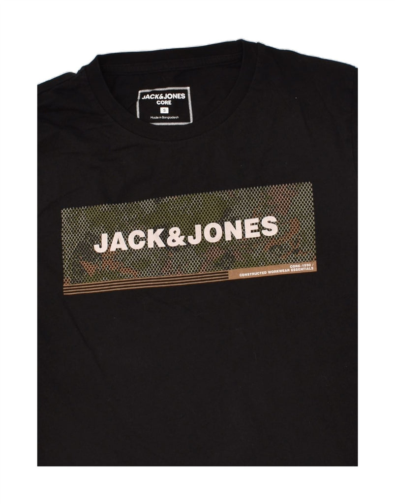 JACK & JONES Mens Graphic T-Shirt Top Small Black Cotton | Vintage Jack & Jones | Thrift | Second-Hand Jack & Jones | Used Clothing | Messina Hembry 