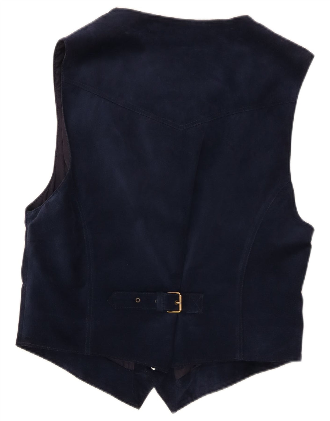 Vintage Mens Suede Waistcoat Small Navy Blue