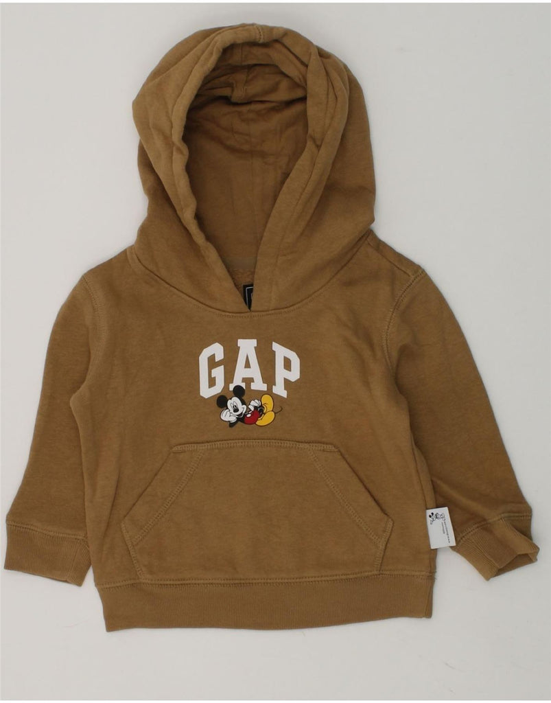 GAP Baby Boys Mickey Mouse Graphic Hoodie Jumper 6-9 Months Brown Cotton | Vintage Gap | Thrift | Second-Hand Gap | Used Clothing | Messina Hembry 