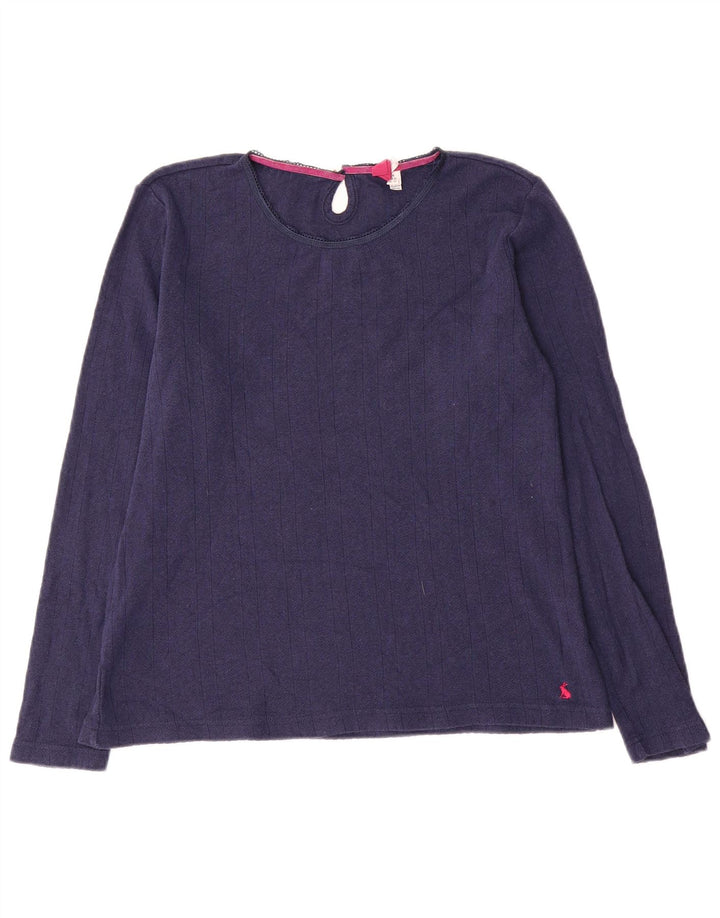 Joules Womens Top Long Sleeve UK 16 Large  Navy Blue Cotton