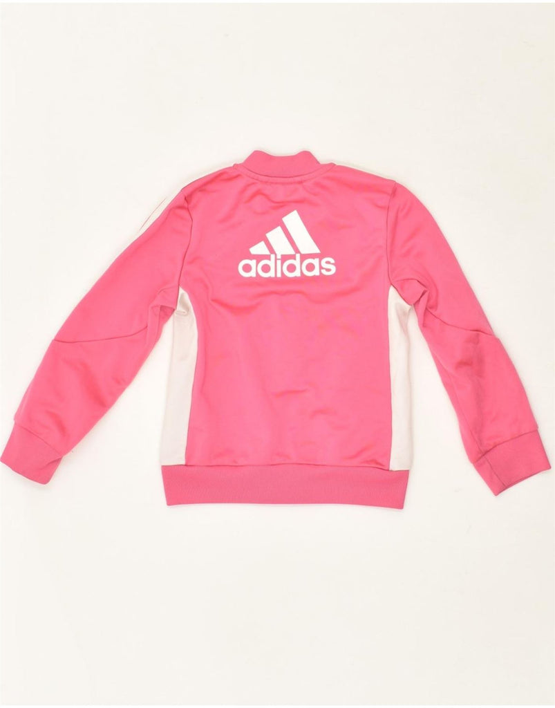 ADIDAS Girls Graphic Tracksuit Top Jacket 5-6 Years Pink Colourblock | Vintage Adidas | Thrift | Second-Hand Adidas | Used Clothing | Messina Hembry 