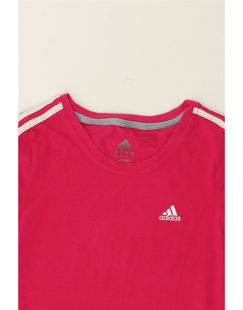 ADIDAS Womens T-Shirt Top UK 12 Medium Pink | Vintage Adidas | Thrift | Second-Hand Adidas | Used Clothing | Messina Hembry 