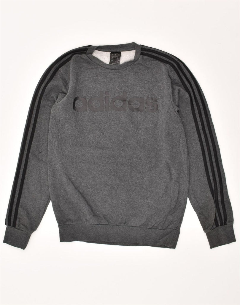 ADIDAS Mens Graphic Sweatshirt Jumper Small Grey Cotton | Vintage Adidas | Thrift | Second-Hand Adidas | Used Clothing | Messina Hembry 