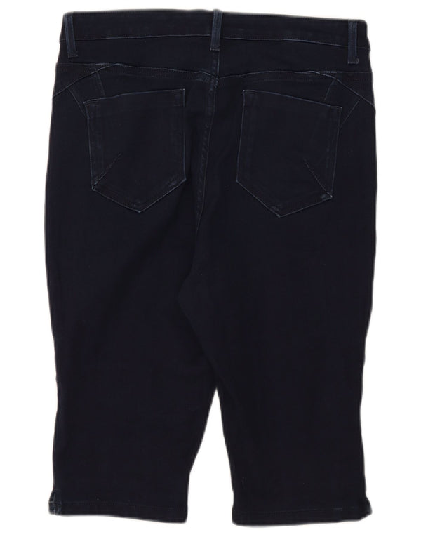 Marks & Spencer Womens Per Una Denim Shorts UK 12 Medium W30 Navy Blue