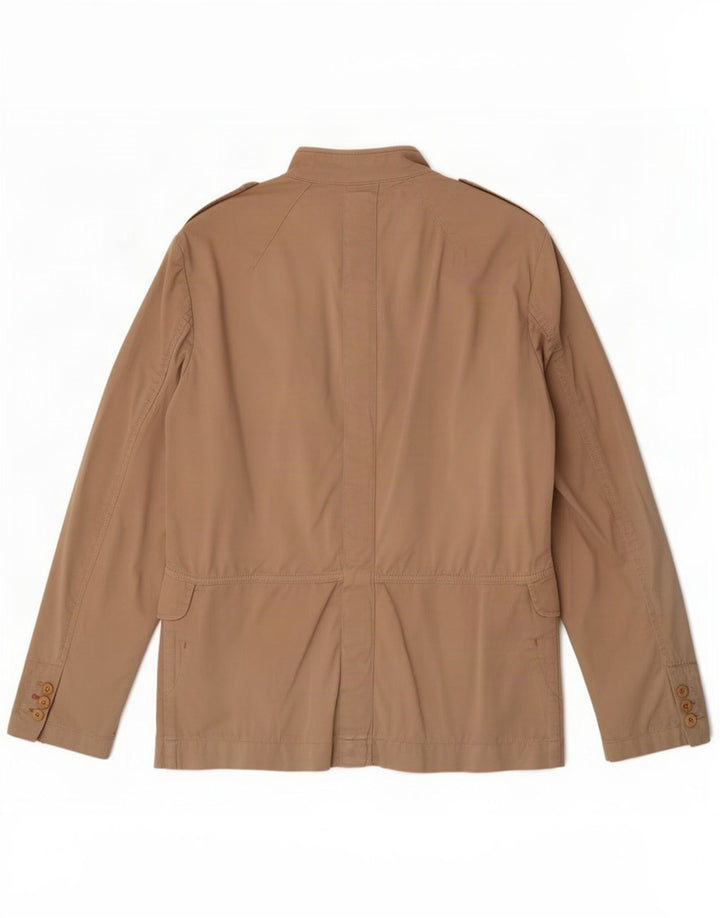 Primo Emporio Mens Military Blazer Jacket IT 48 Medium Beige Cotton