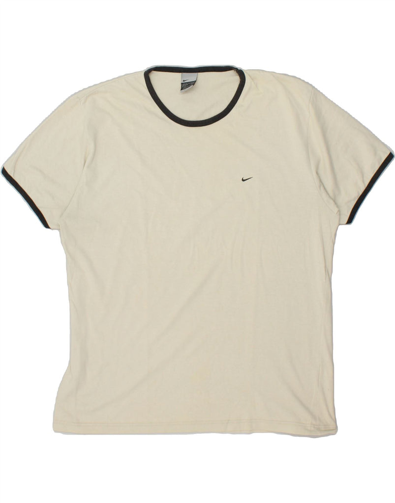 NIKE Mens Dri Fit T-Shirt Top UK 47/48 2XL Beige Cotton | Vintage Nike | Thrift | Second-Hand Nike | Used Clothing | Messina Hembry 