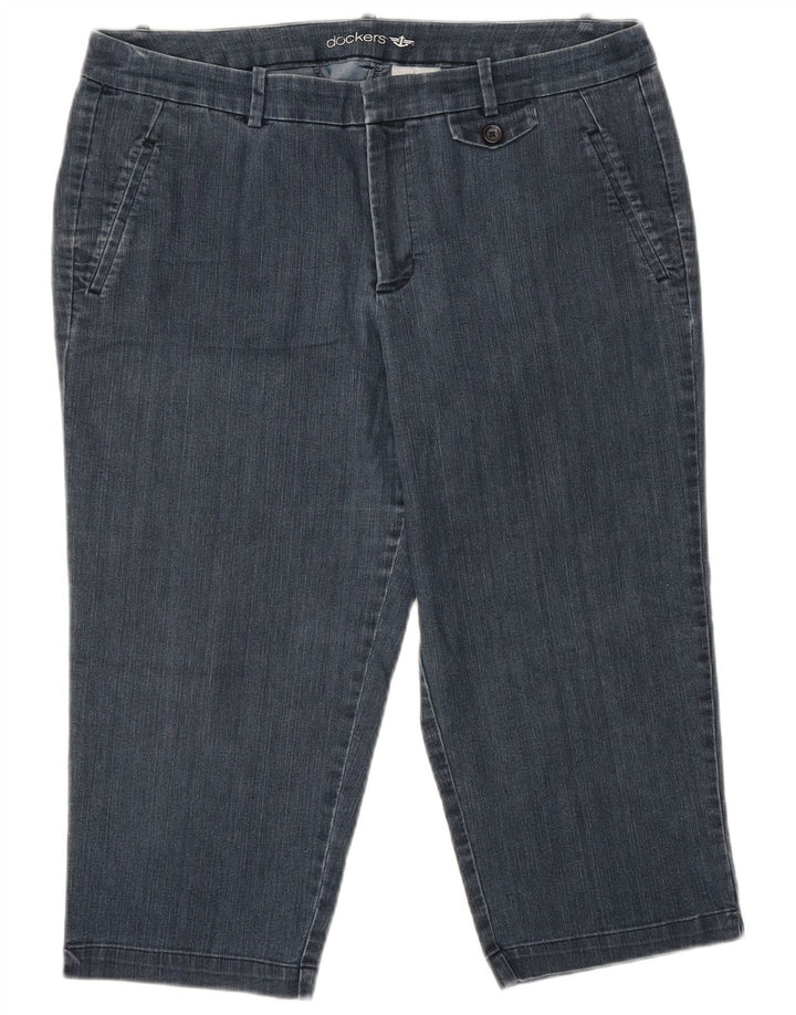 DOCKERS Womens Capri Jeans US 14 XL W36 L20 Blue Cotton