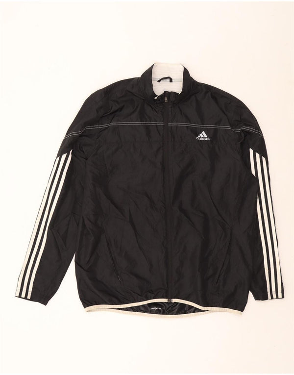 ADIDAS Mens Tracksuit Top Jacket Large Black Polyester
