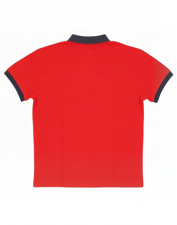 Henry Cottons Mens Slim Fit Polo Shirt Large Red Colourblock Cotton