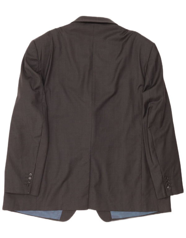 Marks & Spencer Mens 3 Button Blazer Jacket UK 52 3XL Grey Wool
