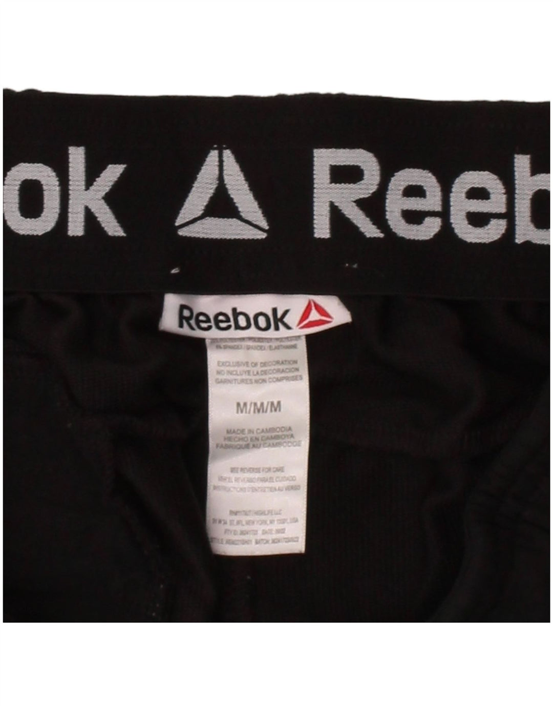 REEBOK Mens Sport Shorts Medium  Black Cotton