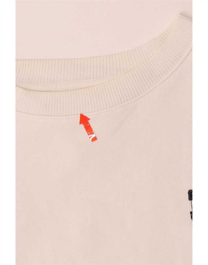Tommy Hilfiger Womens Oversized Sweatshirt Jumper UK 2 2XS White Cotton