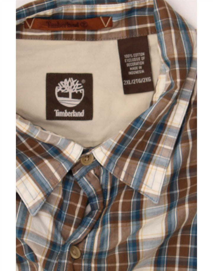 Timberland Mens Shirt 2XL Brown Check Cotton