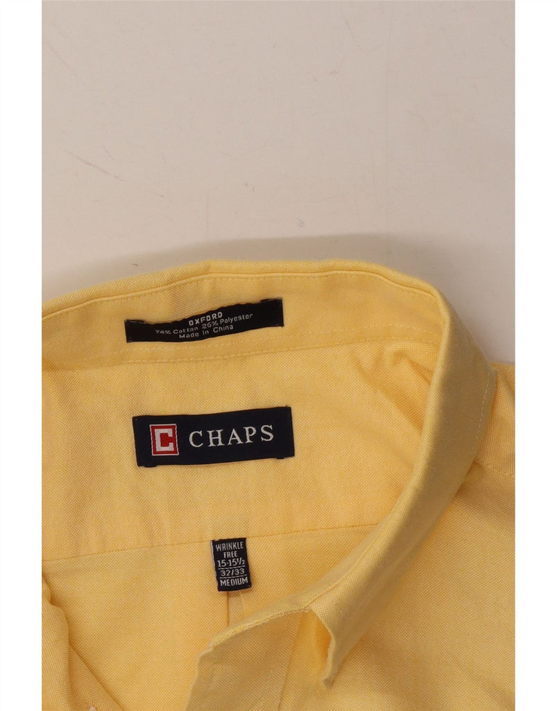 CHAPS Mens Oxford Shirt Size 15 15 1/2 Medium Yellow Cotton Vintage Chaps and Second-Hand Chaps from Messina Hembry 