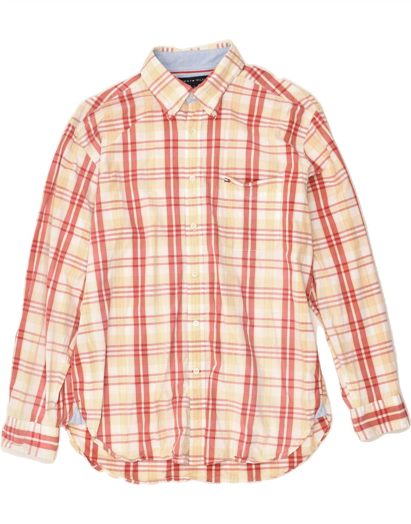 TOMMY HILFIGER Mens Shirt Large Red Check Cotton | Vintage Tommy Hilfiger | Thrift | Second-Hand Tommy Hilfiger | Used Clothing | Messina Hembry 