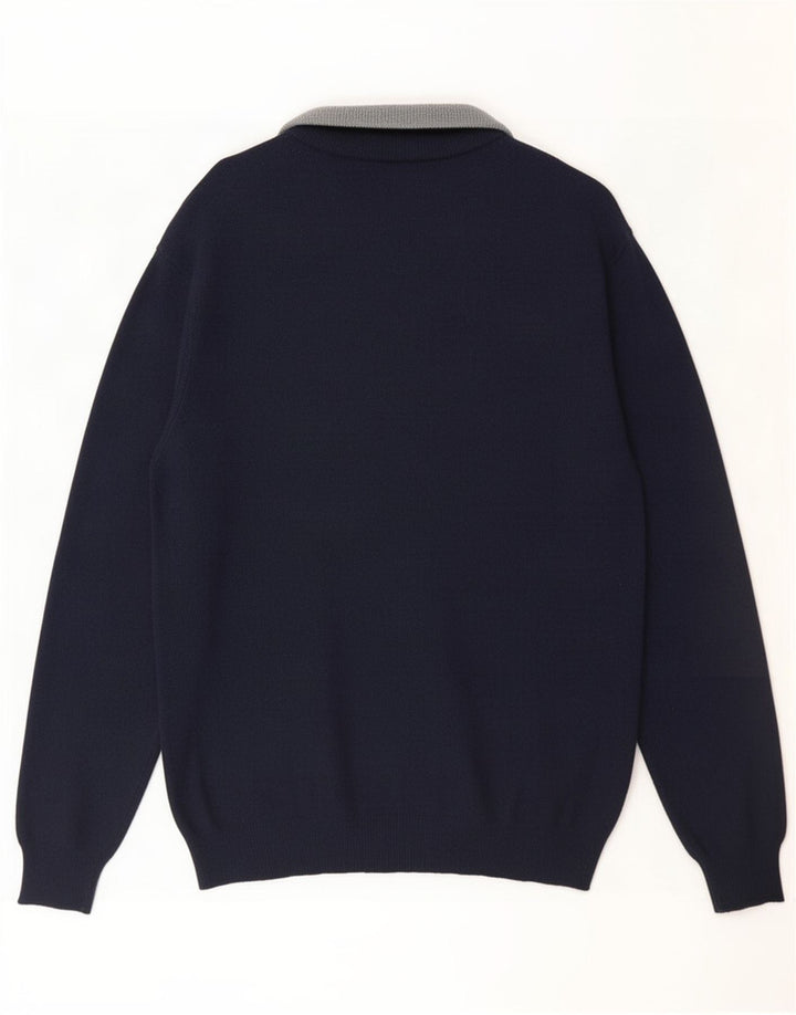 Ellesse Mens Cardigan Sweater Large Navy Blue Wool