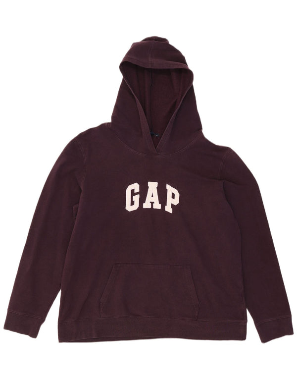 Gap Womens Graphic Hoodie Jumper UK 18 XL Burgundy Cotton